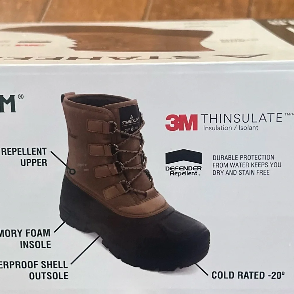 Staheekum Men's Winter Snow Boots| Waterproof Insulated Cold Rated to -20°F NEW